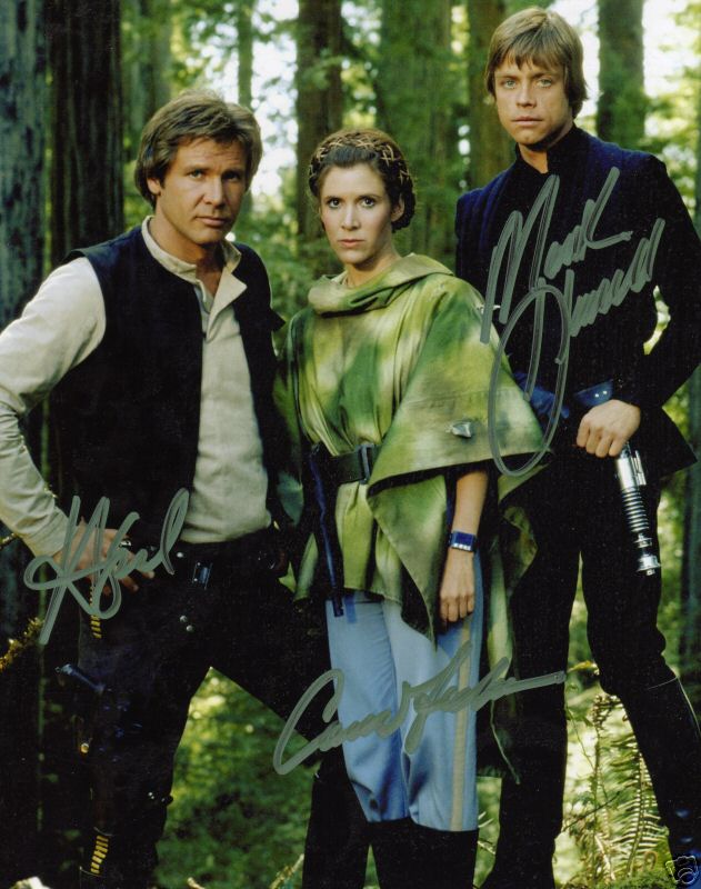 Star Wars Cast Harrison Ford Carrie Fischer Mark Hammel - Click Image to Close
