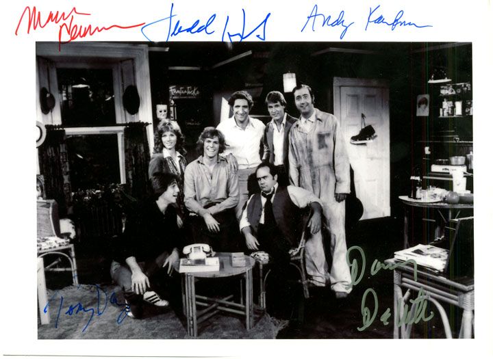 Taxi Cast signed by Five Includes rare Kaufman - Click Image to Close