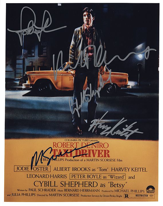 Taxi Driver Cast Signed - Click Image to Close