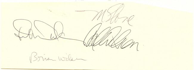 Beach Boys signed autograph page - Click Image to Close