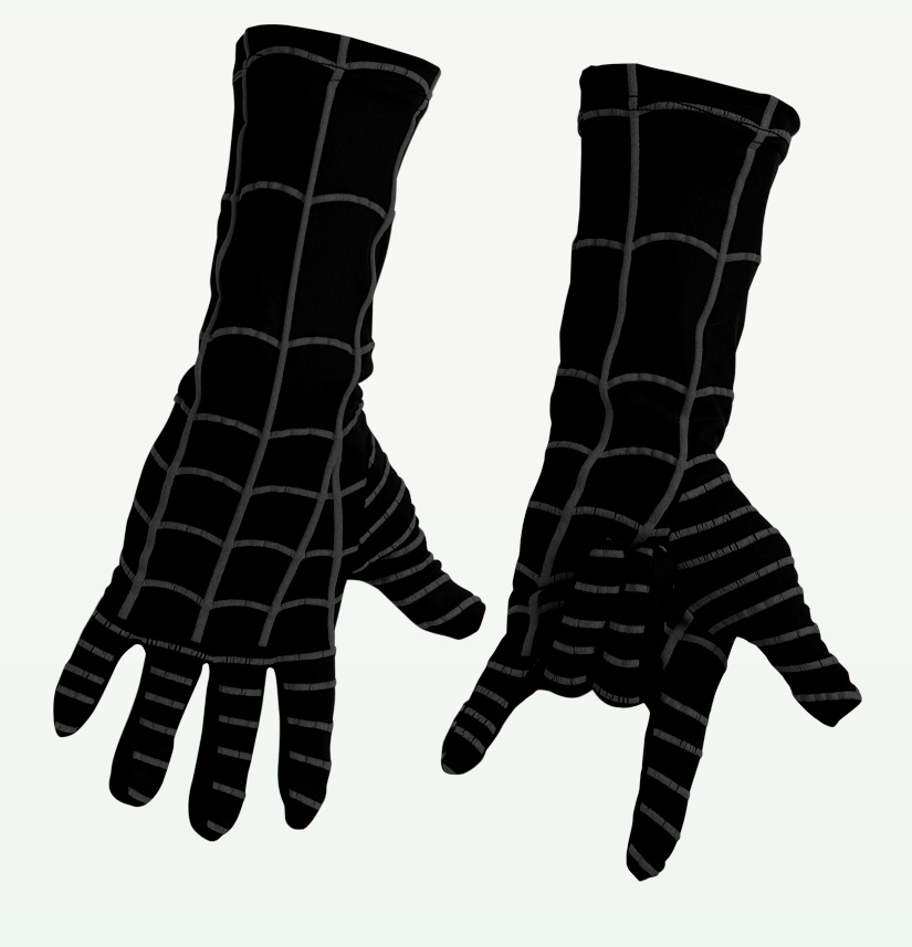 Child Black Spider-Man Deluxe Nylon Gloves - Click Image to Close