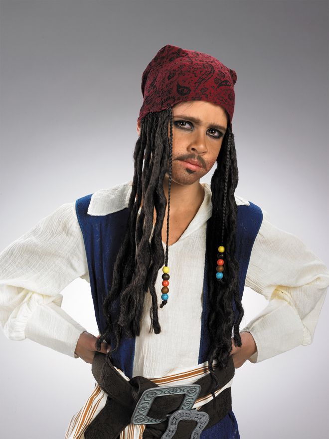 Disney Child Jack Sparrow Headband with hair. Child - Click Image to Close