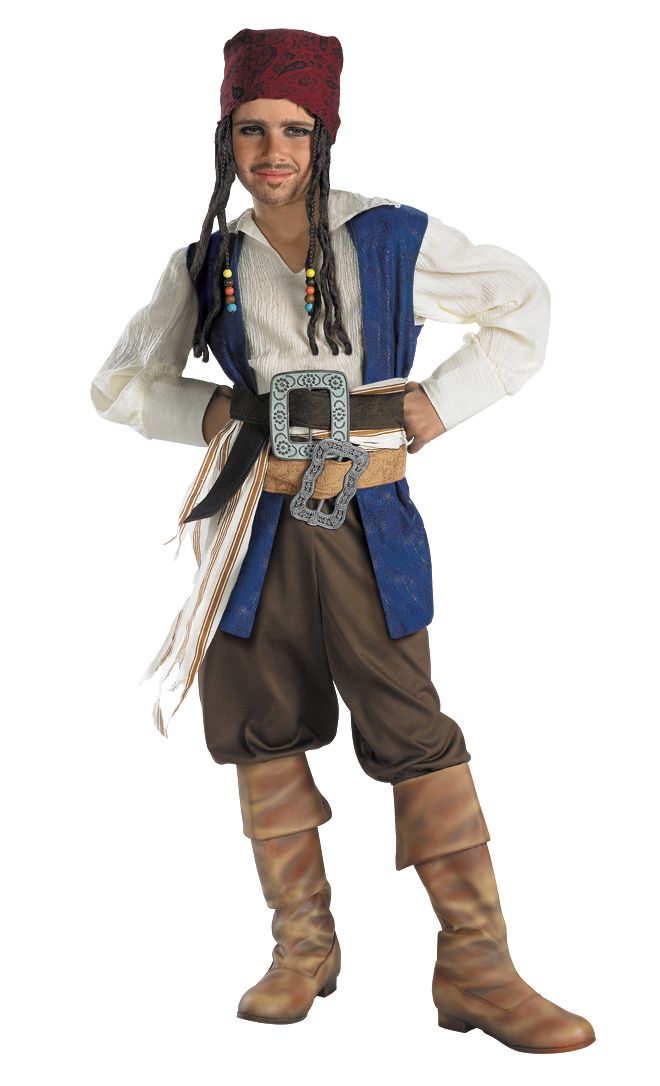 Disney Child Jack Sparrow Quality Costume 10-12 - Click Image to Close