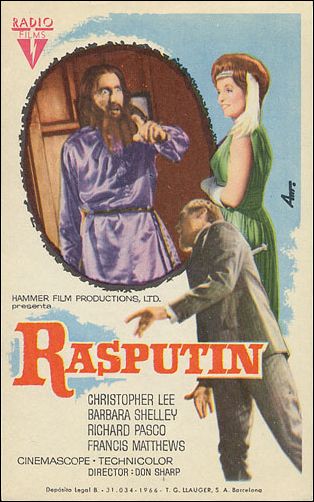 Rasputin The Mad Monk Christopher Lee Barbara Shelley Richard Pasco Hammer - Click Image to Close