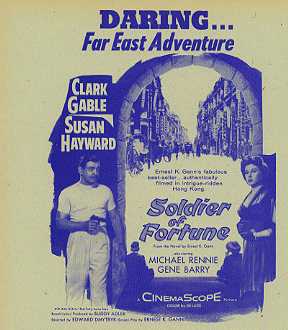 SOLDIER OF FORTUNE Clark Gable, Susan Hayward - Click Image to Close