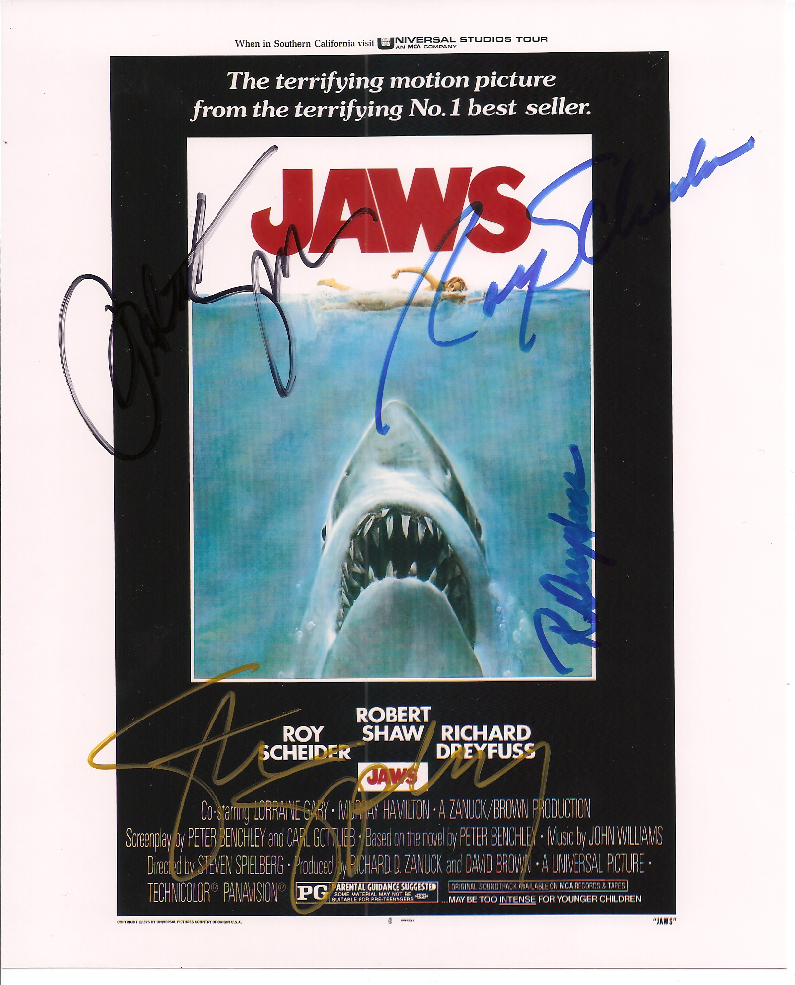 Jaws Richard Dreyfuss Roy Scheider Robert Shaw Steven Spielberg - Click Image to Close