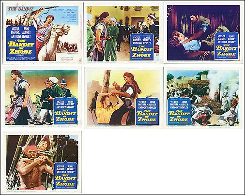 BANDIT OF ZHOBE 8 card set Victor Mature - Click Image to Close