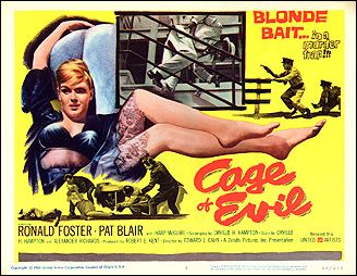 CAGE OF EVIL 1960 8 card set - Click Image to Close