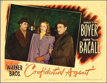 Confidential Agent Charles Boyer Lauren Bacall both pictured - Click Image to Close