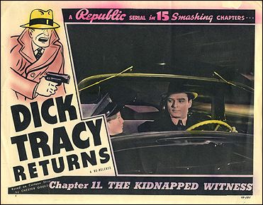 Dick Tracy Returns Chapt. 11 Kidnapped Witness man in car - Click Image to Close