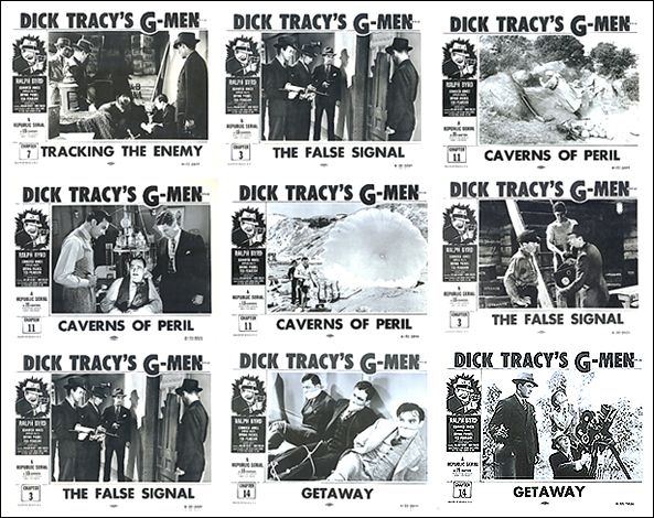 Dick Tracy's G-Men 9 Card set various chapters R55 - Click Image to Close