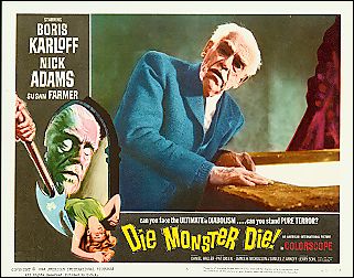 Die Monster Die! 8 card set from the 1965 movie. Staring Boris Karloff, Nick Adams - Click Image to Close