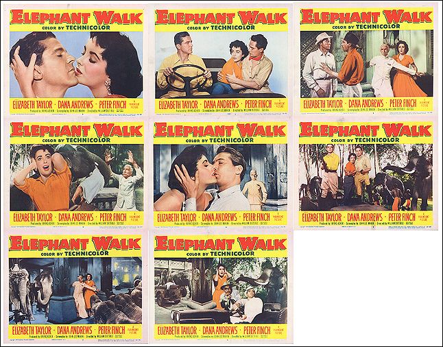 Elephant Walk Elizabeth Taylor Dana Andrews 1954 8 card set - Click Image to Close