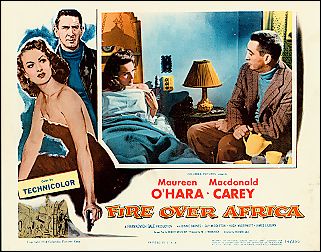 Fire Over Africa Maureen O'Hara - Click Image to Close