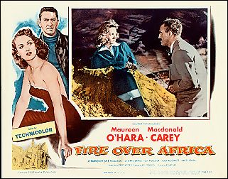 Fire Over Africa Maureen O'Hara - Click Image to Close