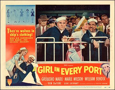 Girl in Every Port Groucho Marx William Bendex Marie Wilson all pictured - Click Image to Close