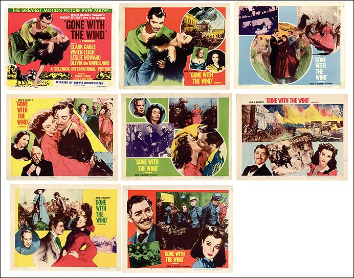 Gone with the Wind Clark Gable Vivian Leith Olivia DeHaviland Hattie MxDaniel R54 8 cards Set - Click Image to Close