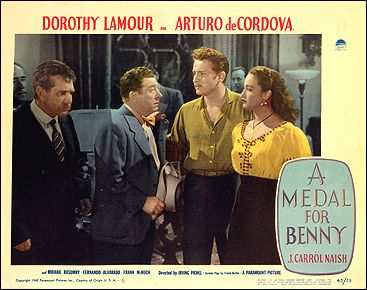 Medal for Benny Dorothy Lamour Arturo Cordova both pictured - Click Image to Close