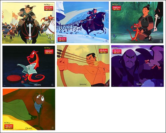 Mulan Walt Disney French Set of 7 Beautiful 1998 - Click Image to Close