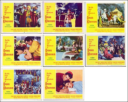 OMAR KHAYYAM Cornell Wilde, Debra Paget 8 card set 1957 2 - Click Image to Close
