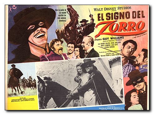 Sign of Zorro Guy Williams Disney Studios multi images reflect different conditions - Click Image to Close