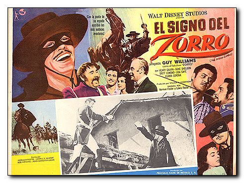 Sign of Zorro Guy Williams Disney Studios multi images reflect different conditions - Click Image to Close