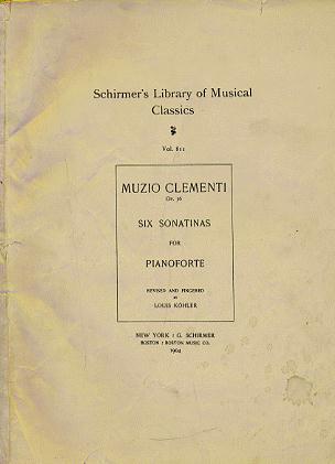 Muzio Clement six sonatinas early 1900's - Click Image to Close