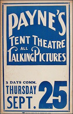 Payne's Tent Theater Late 20's Early 30's Blue - Click Image to Close
