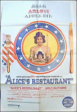 Alice's Restaurant Arlo Guthrie Pete Seeger 1969 Australian Full size Poster - Click Image to Close