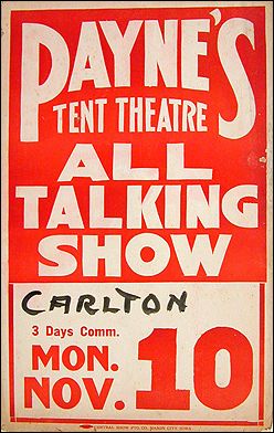 Payne's Tent Theater Late 20's Early 30's Red - Click Image to Close