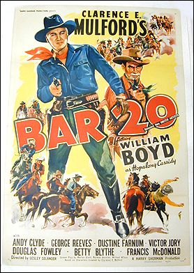 Bar 20 William Boyd 1943 ORIGINAL POSTER LINEN BACKED 1SH