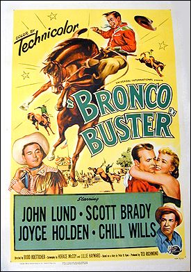 Bronco Buster 1952 ORIGINAL LINEN BACKED 1SH - Click Image to Close