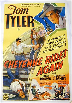 Cheyenne Rides Again Tom Tyler 1936 ORIGINAL LINEN BACKED 1SH - Click Image to Close