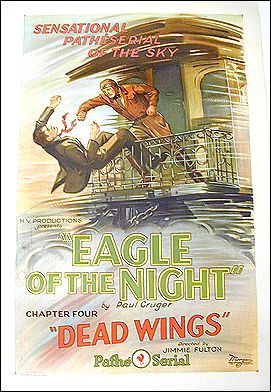 Eagle of the Night Path Serial morgan litho ORIGINAL LINEN BACKED 1SH - Click Image to Close