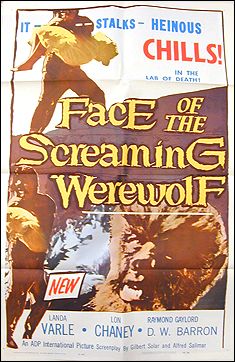 Face of the Screaming Werewolf Lon Chaney Landa Varle - Click Image to Close