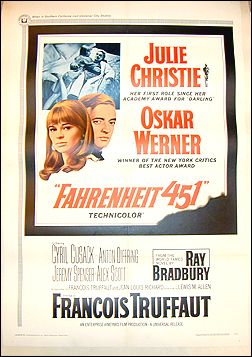 Fahrenheit 451 Julie Christie Oskar Werner 1967 Linen backed - Click Image to Close