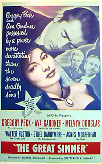 GREAT SINNER Gregory Peck Ava Gardner - Click Image to Close