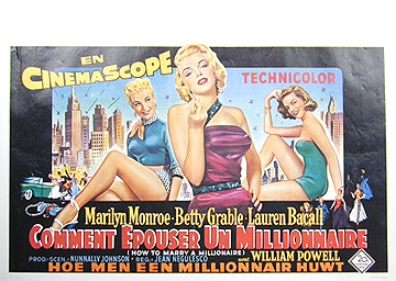 How To Marry A Millionaire Marilyn Monroe Belg. 70'sR - Click Image to Close