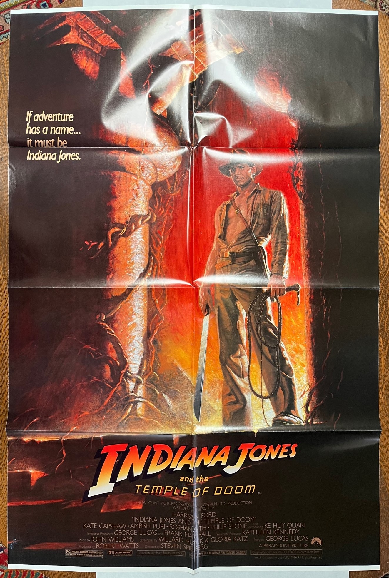 Indiana Jones Temple of Doom in near mint condition folded ready for linen backing - Click Image to Close