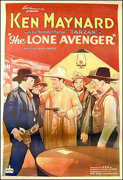 Lone Avenger Ken Maynord linen backed one sheet 1933 - Click Image to Close