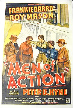Men of action Frankie Darro 1937 ORIGINAL LINEN BACKED 1SH - Click Image to Close