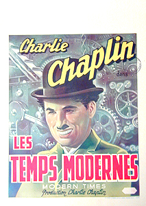 Modern Times Charles Chaplin stamp at side Belg.