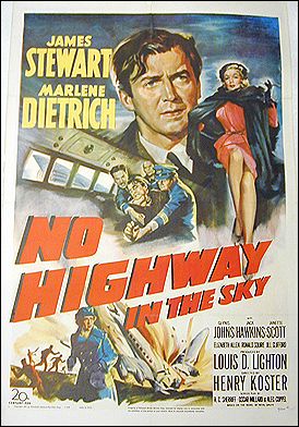 No Highway in the Sky James Stewart Mariene Detrich 1951 ORIGINAL LINEN BACKED 1SH - Click Image to Close