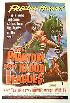 Phantom from 10,000 Leagues 1955 ORIGINAL LINEN BACKED 1SH - Click Image to Close