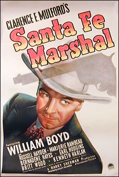 Santa Fe Marshall William Boyd 1939 morgon litho linen backed - Click Image to Close