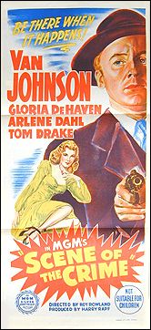 Scene of the Crime Australian stone litho Crime Nior Van Johnson, Gloria DeHaven 13 x 30 - Click Image to Close