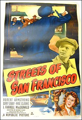 Streets of San Francisco Crime Republic Picture 1949 ORIGINAL LINEN BACKED 1SH - Click Image to Close