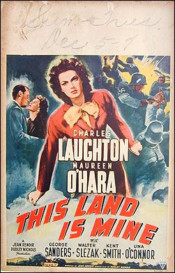 This Land is Mine Charles Laughton Maureen O'hara